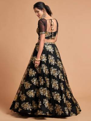 black net embroidered lehenga choli 2