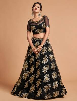 black net embroidered lehenga choli 3