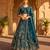 teal net embroidered lehenga choli