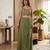 green georgette plain lehenga choli
