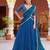 blue silk blend embroidered lehenga choli