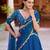 blue silk blend embroidered lehenga choli