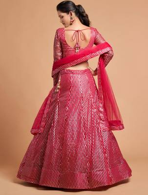 pink net embroidered lehenga choli 4