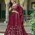 wine silk blend embroidered lehenga choli