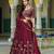 wine silk blend embroidered lehenga choli