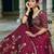 wine silk blend embroidered lehenga choli