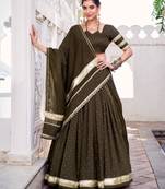 Mehendi chanderi woven lehenga choli