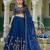 royal blue silk blend embroidered lehenga choli