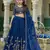 royal blue silk blend embroidered lehenga choli