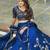 royal blue silk blend embroidered lehenga choli