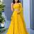 yellow organza embroidered lehenga choli