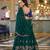 green silk blend embroidered lehenga choli
