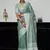 Lea green inen silk saree with elegant work