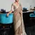 Brown linen silk saree with elegant work