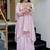 Baby pink embroidered french crepe co-ord set