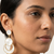Elegant gold-toned mother of pearl geometric drop earrings for women