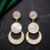 Elegant gold-toned mother of pearl geometric drop earrings for women