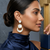 Elegant gold-toned mother of pearl geometric drop earrings for women