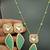 Mint green moissanite necklace cz gold plated chain jewellery set