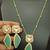 Mint green moissanite necklace cz gold plated chain jewellery set
