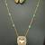 Mint green moissanite necklace cz gold plated chain jewellery set