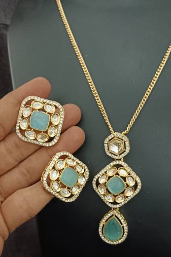 Exclusive real cz moissonite stones karat plated chain jewellery set