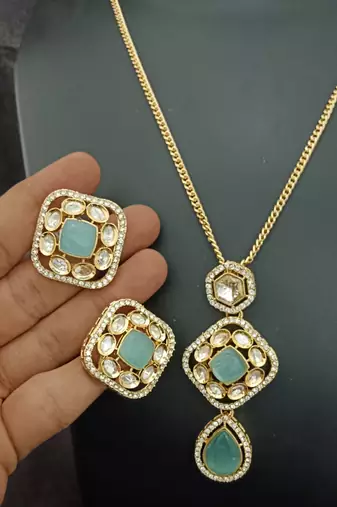 Exclusive real cz moissonite stones karat plated chain jewellery set
