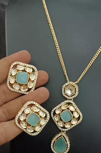 Exclusive real cz moissonite stones karat plated chain jewellery set