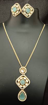 Exclusive real cz moissonite stones karat plated chain jewellery set 3