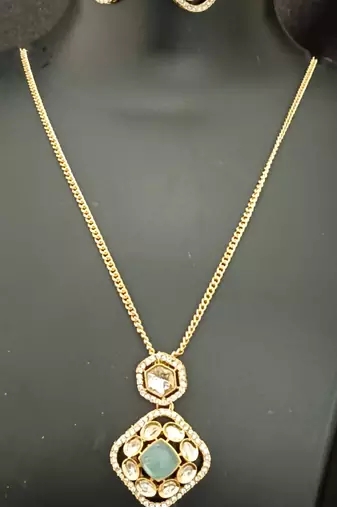 Exclusive real cz moissonite stones karat plated chain jewellery set