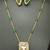 Emerald green moissanite necklace cz gold plated chain jewellery set