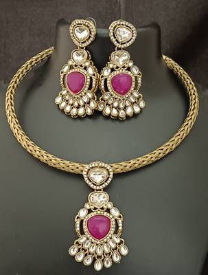 Ruby white moissanite stones cz hasli stylish jewellery set 1
