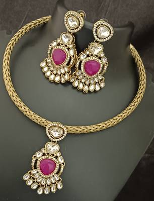 Ruby white moissanite stones cz hasli stylish jewellery set 2