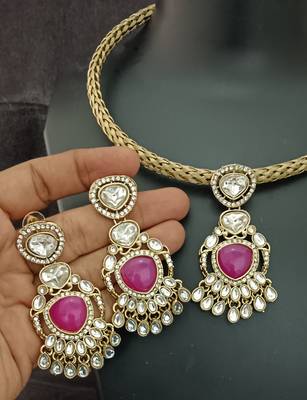 Ruby white moissanite stones cz hasli stylish jewellery set 3