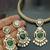 Emerald green moissanite stones cz hasli stylish jewellery set