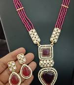 Ruby white moissanote stones cz oynx real crystal jewellery set