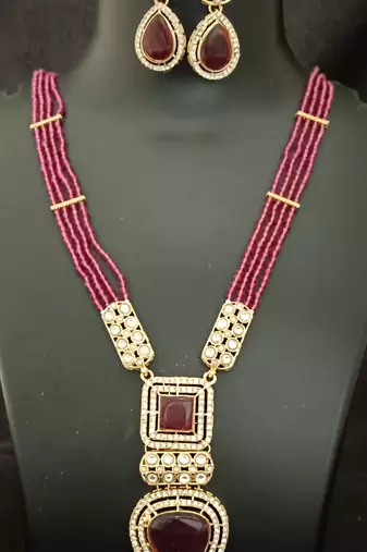 Ruby white moissanote stones cz oynx real crystal jewellery set