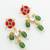 red green kundan drop earrings