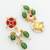 red green kundan drop earrings