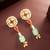 mint green kundan long earrings