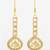 gold plated kundan square drop earrings