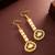 gold plated kundan square drop earrings