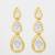 gold plated triple teardrop kundan earrings