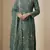 green organza thread embroidered sequin salwar suit