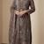 Coffee organza thread embroidered sequin salwar suit