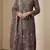 Coffee organza thread embroidered sequin salwar suit