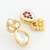 gold plated statement white stone cluster earrings