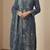 Grey organza thread embroidered sequin salwar suit