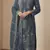 Grey organza thread embroidered sequin salwar suit
