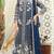 Navy chiffon thread embroidered sequin salwar suit
